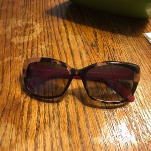 Kate Spade tortoiseshell and pink sunglasses